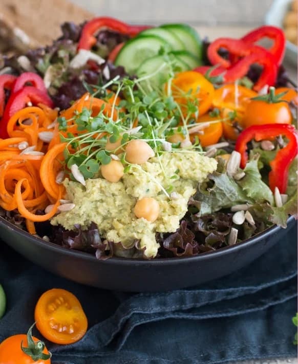 Salad Bowl with Kale Hummus